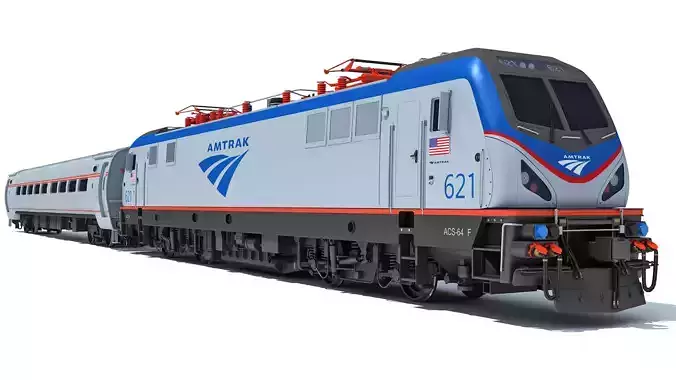 Amtrak Train 3D 3D model
