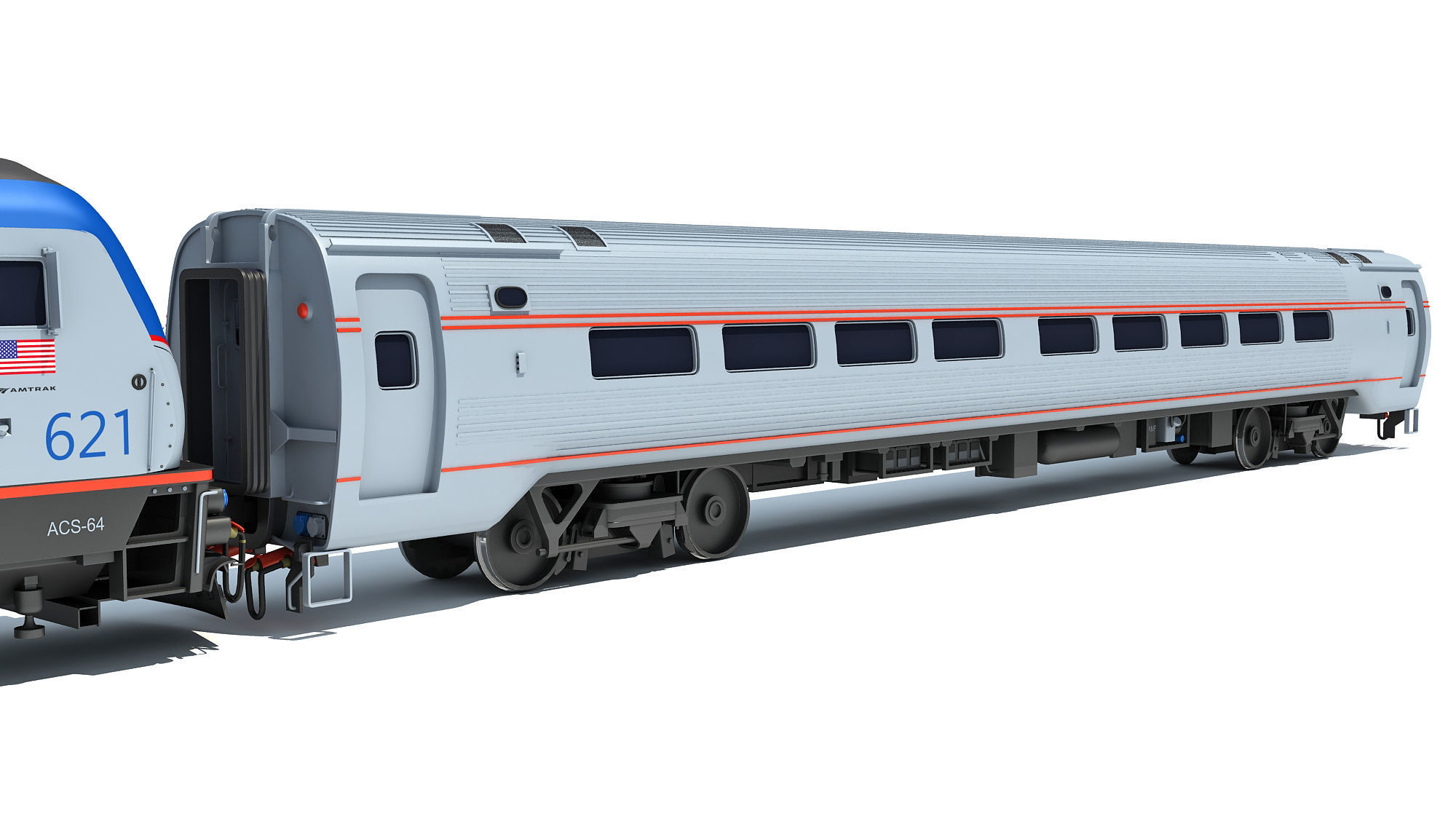 Amtrak Train 3D 3D model_12