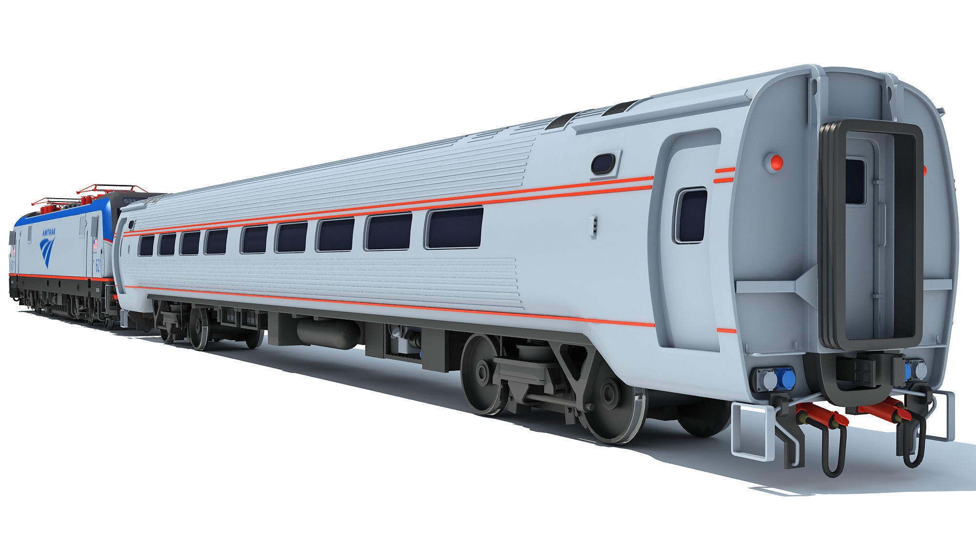 Amtrak Train 3D 3D model_5
