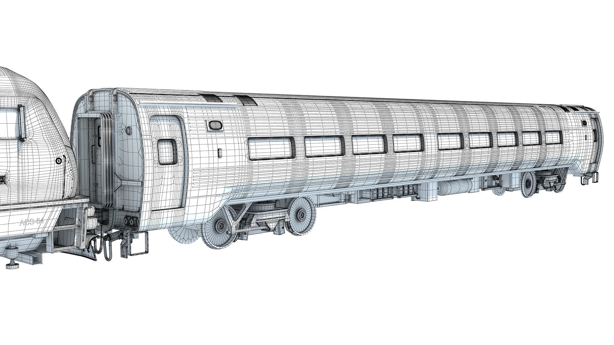 Amtrak Train 3D 3D model_21