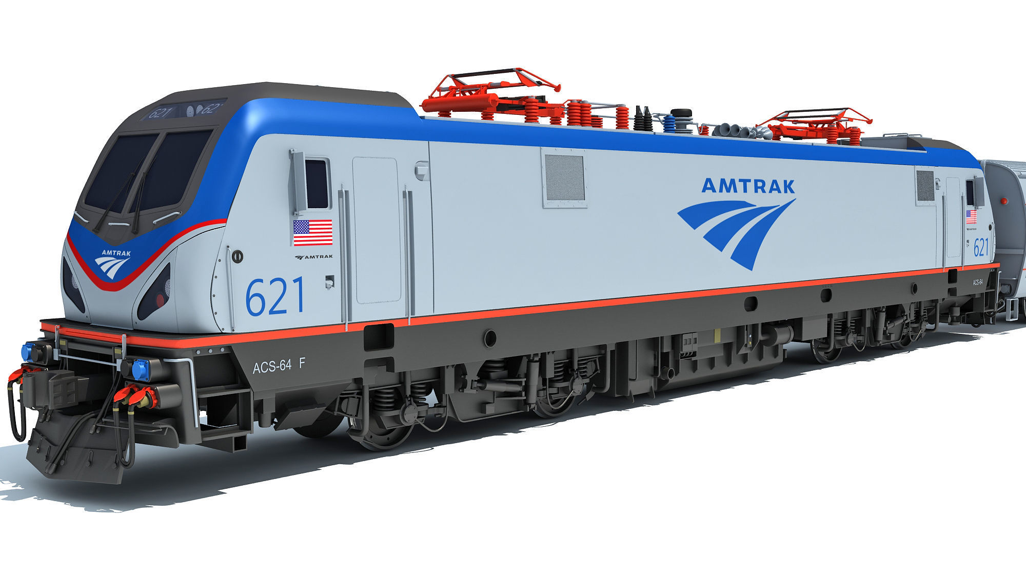 Amtrak Train 3D 3D model_11