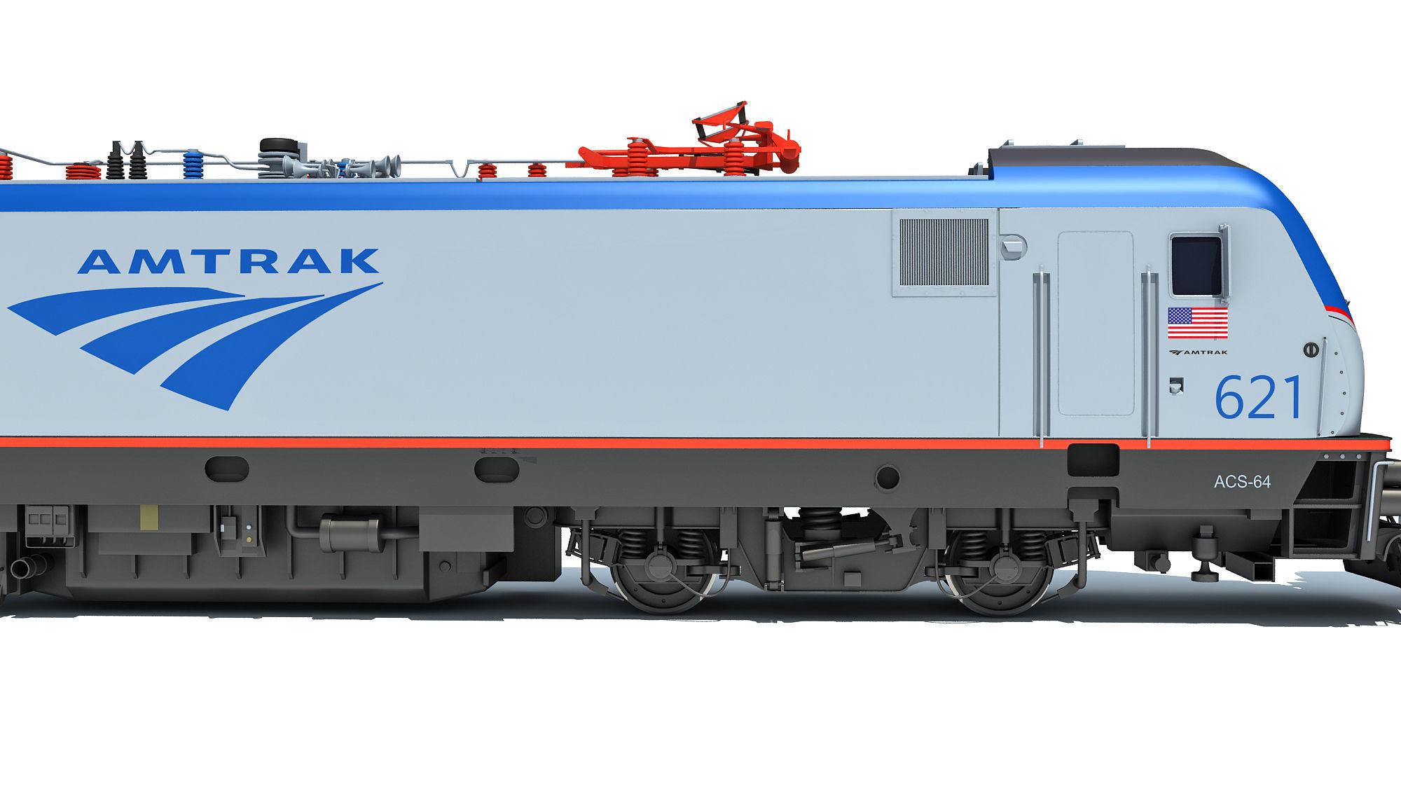 Amtrak Train 3D 3D model_14