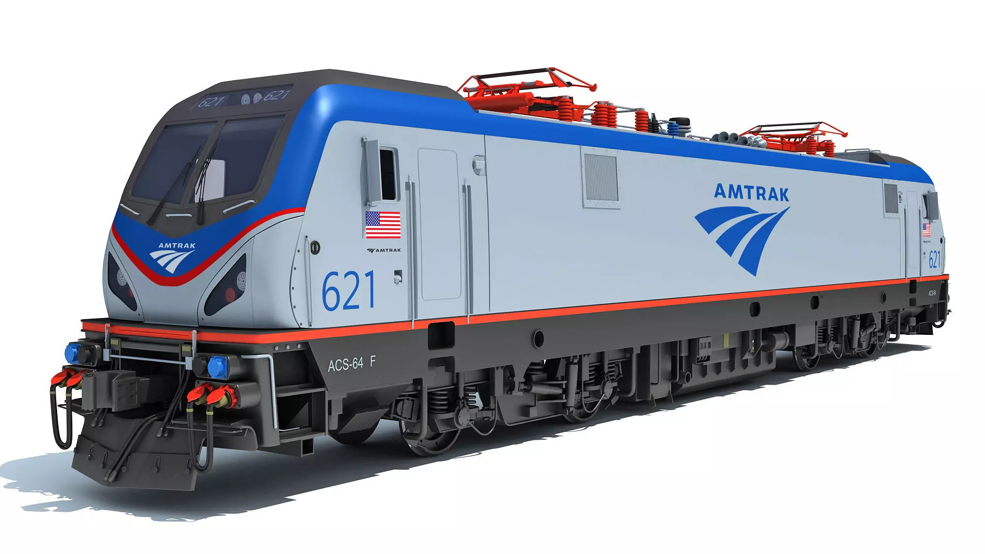 3D Amtrak Electric Locomotive 3D model_0