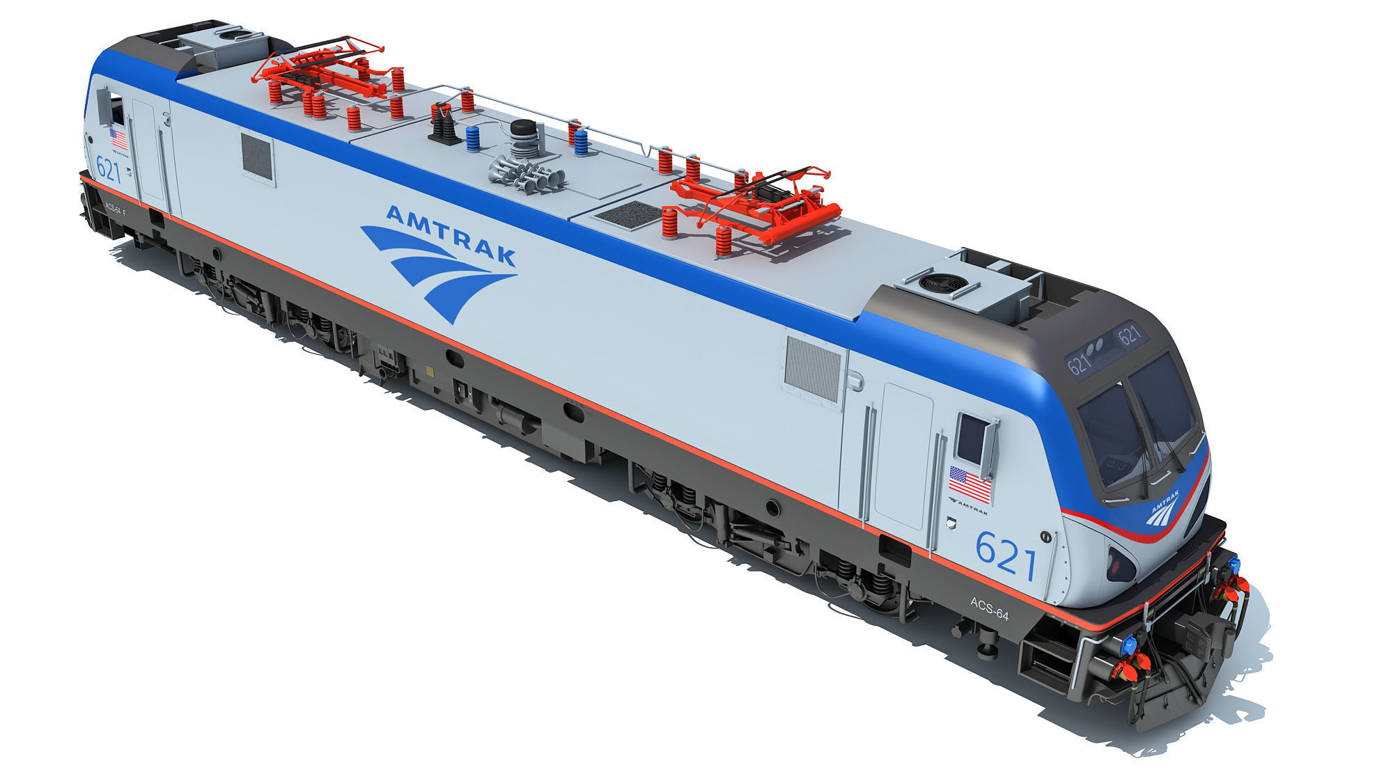3D Amtrak Electric Locomotive 3D model_3