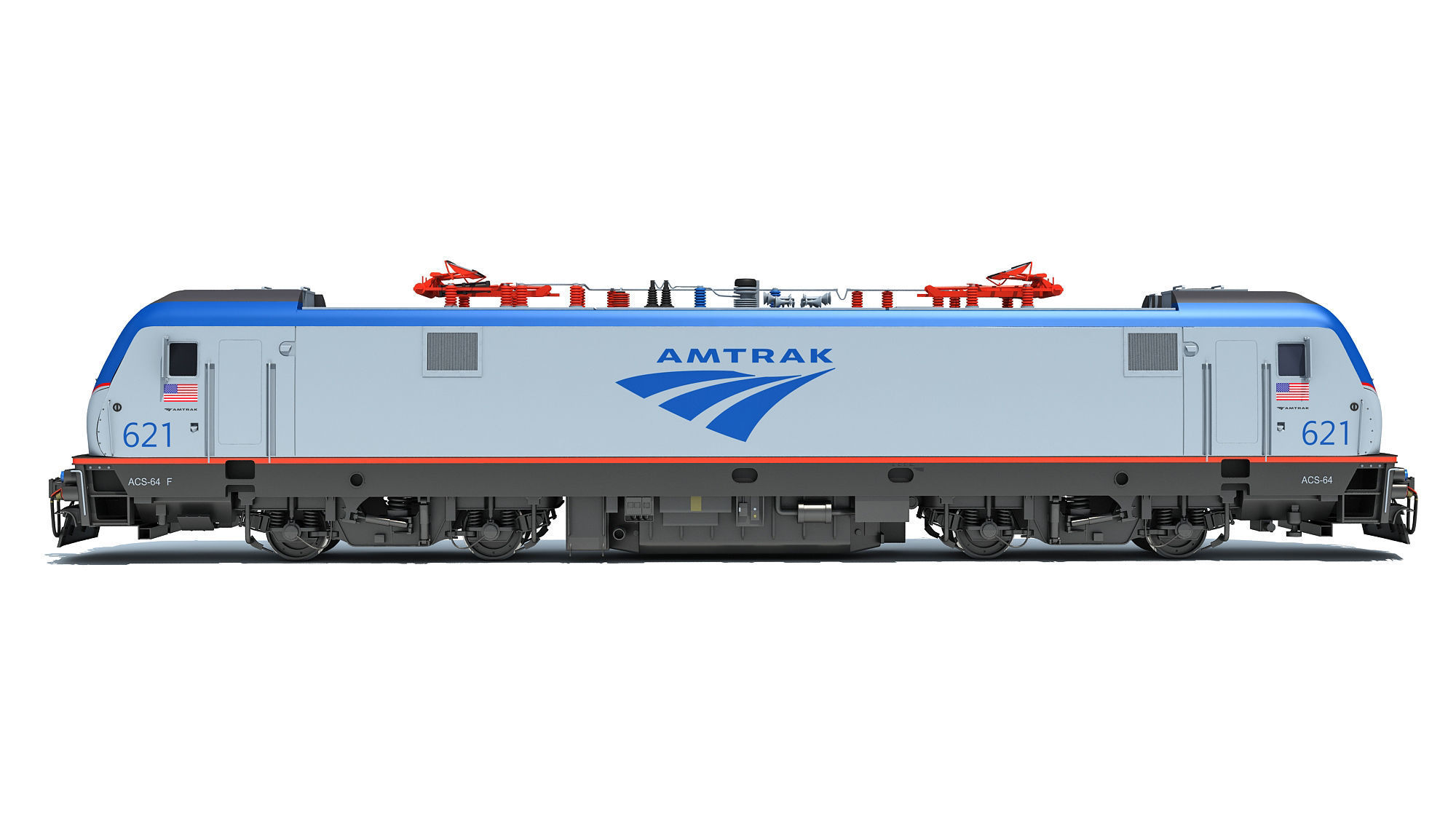 3D Amtrak Electric Locomotive 3D model_1