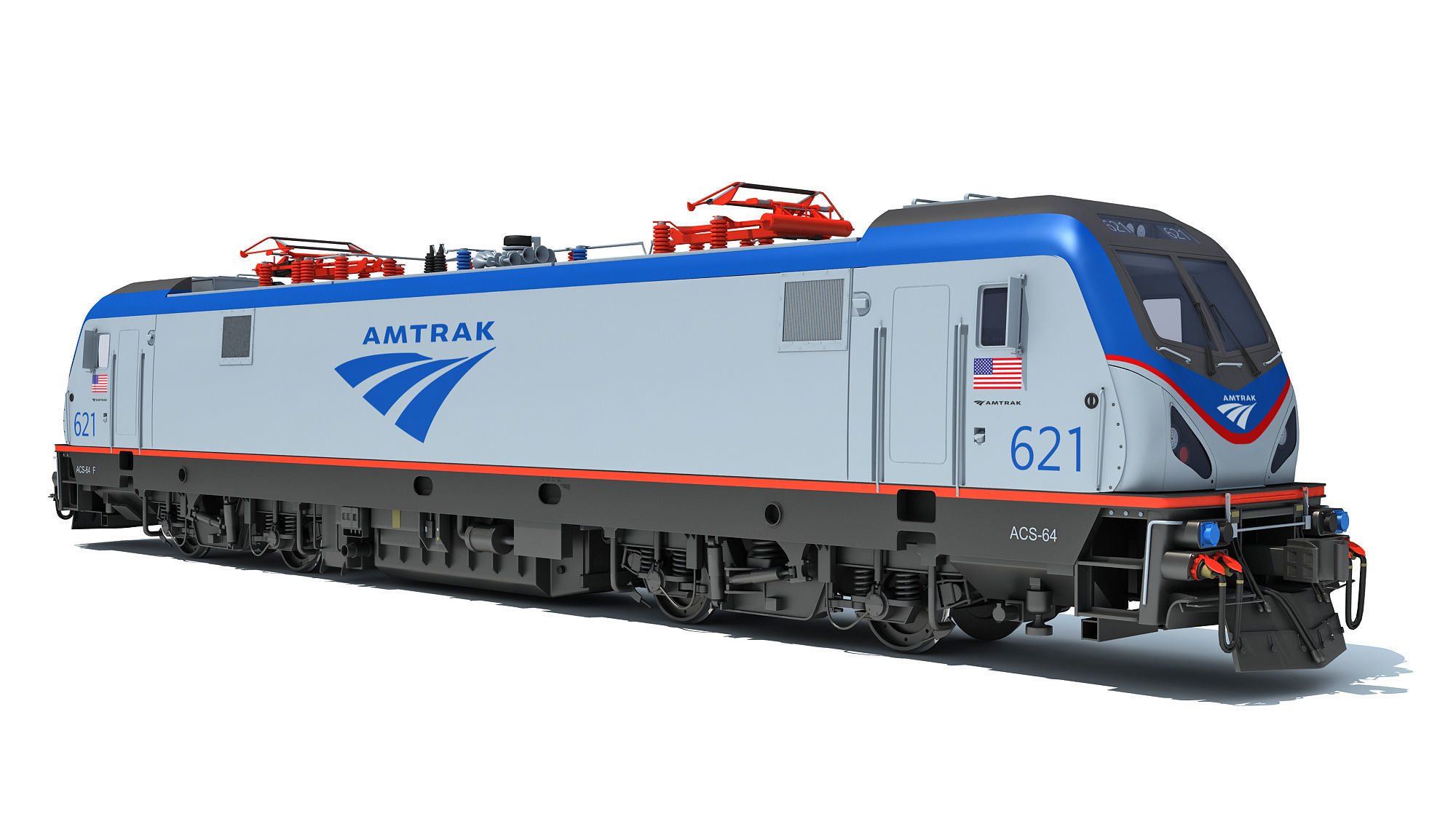 3D Amtrak Electric Locomotive 3D model_2