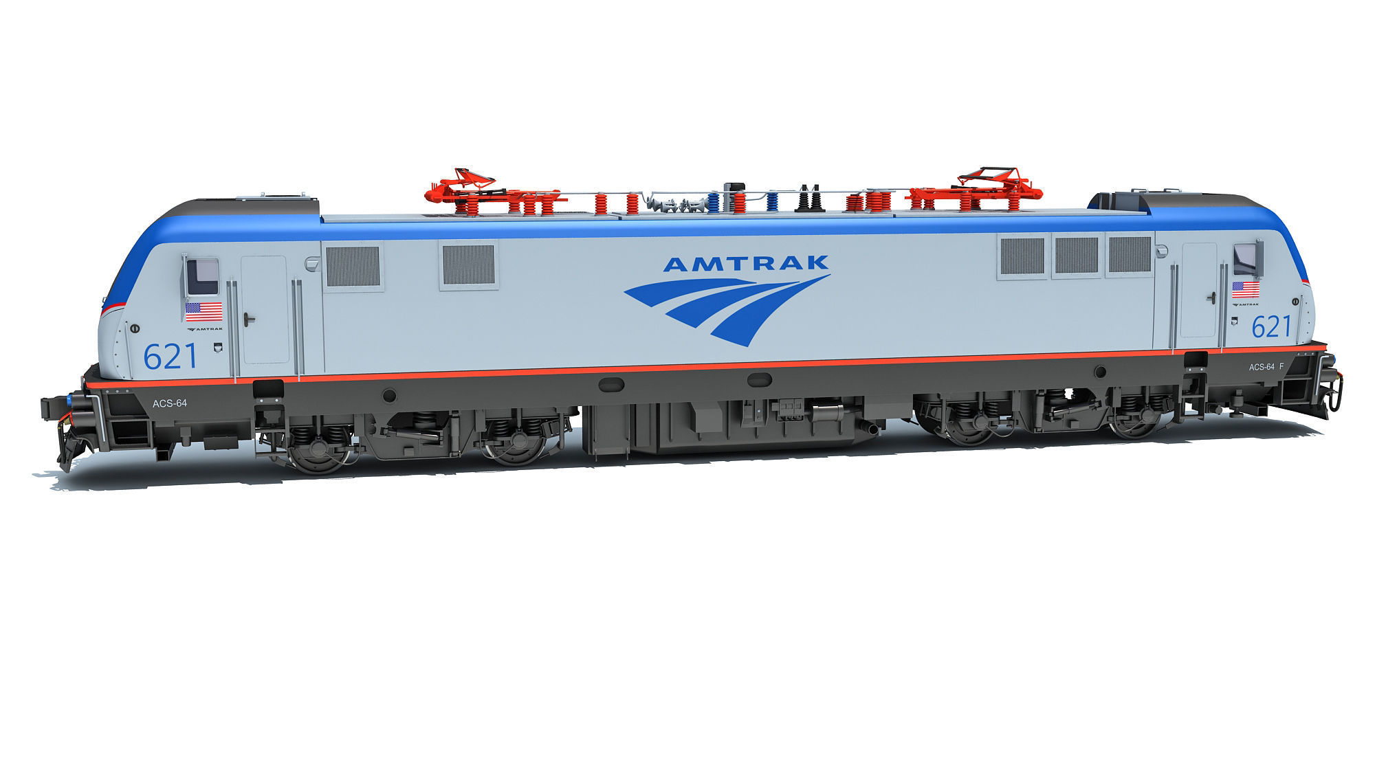 3D Amtrak Electric Locomotive 3D model_6