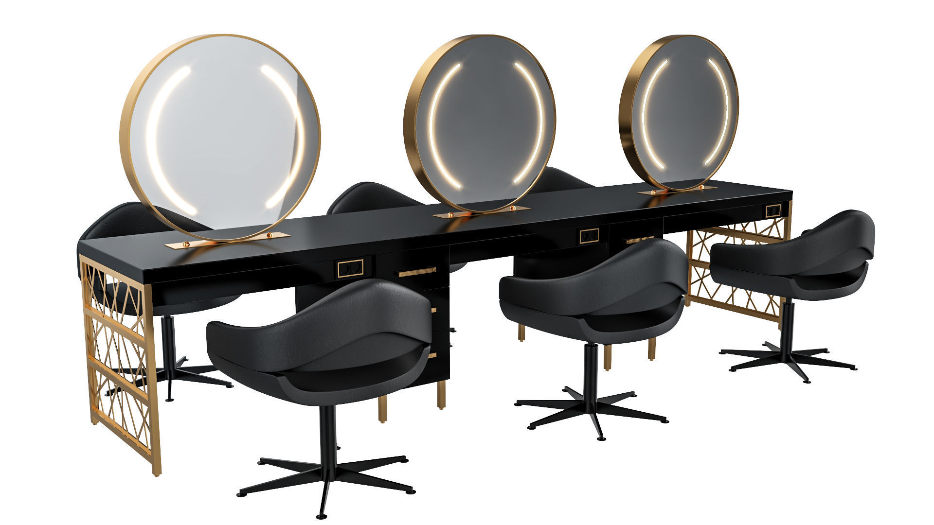 hair table gold 3D model_89