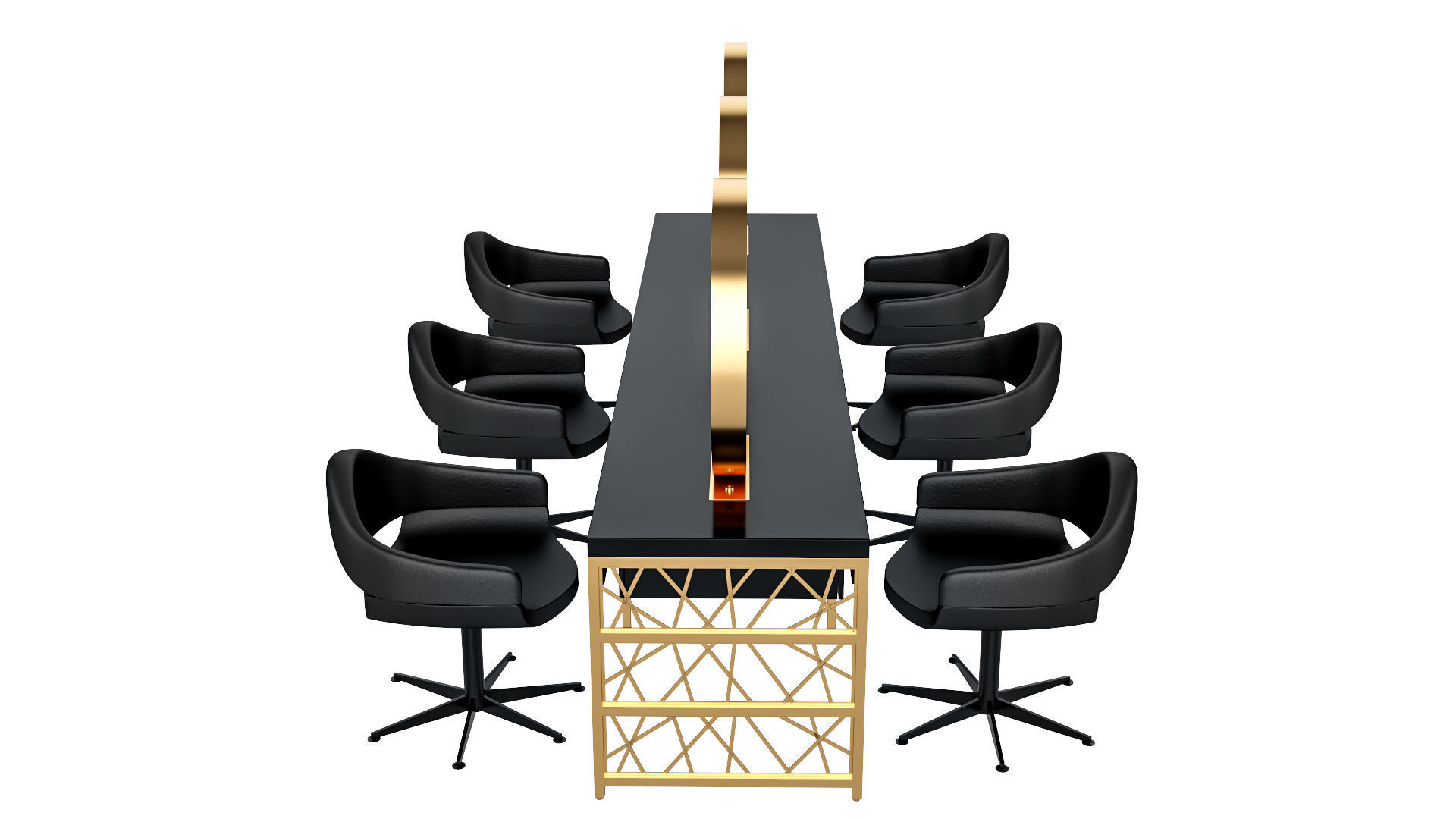 hair table gold 3D model_3