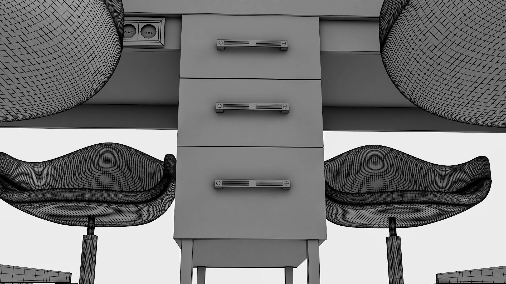 hair table gold 3D model_18