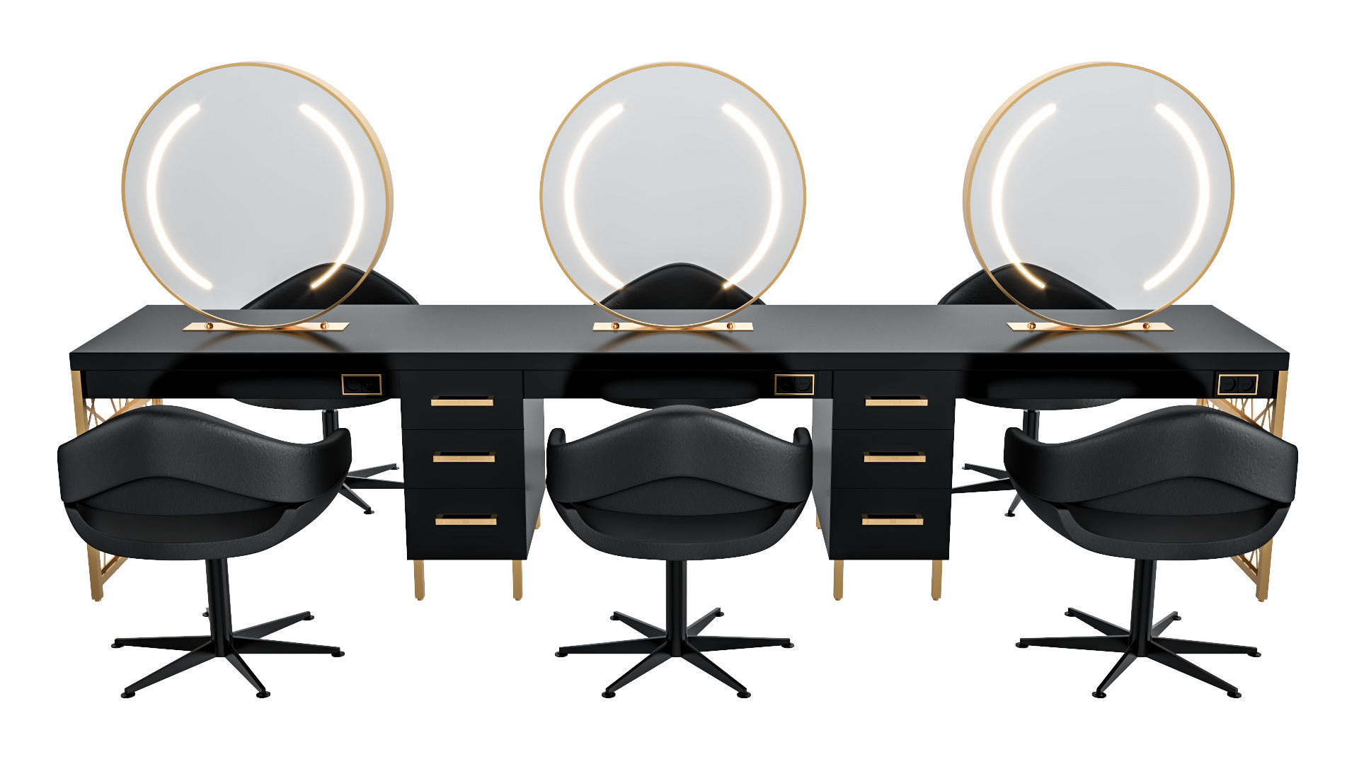 hair table gold 3D model_1