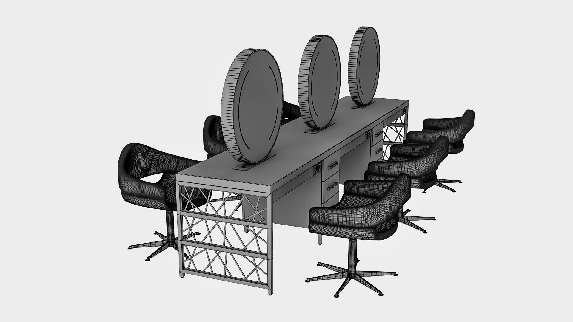 hair table gold 3D model_23