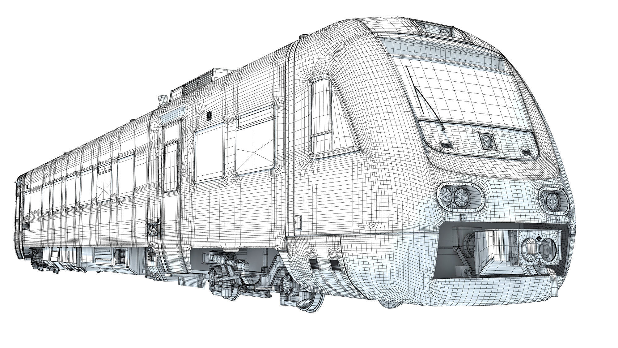 Deutsche Bahn Locomotive Train 3D model_17