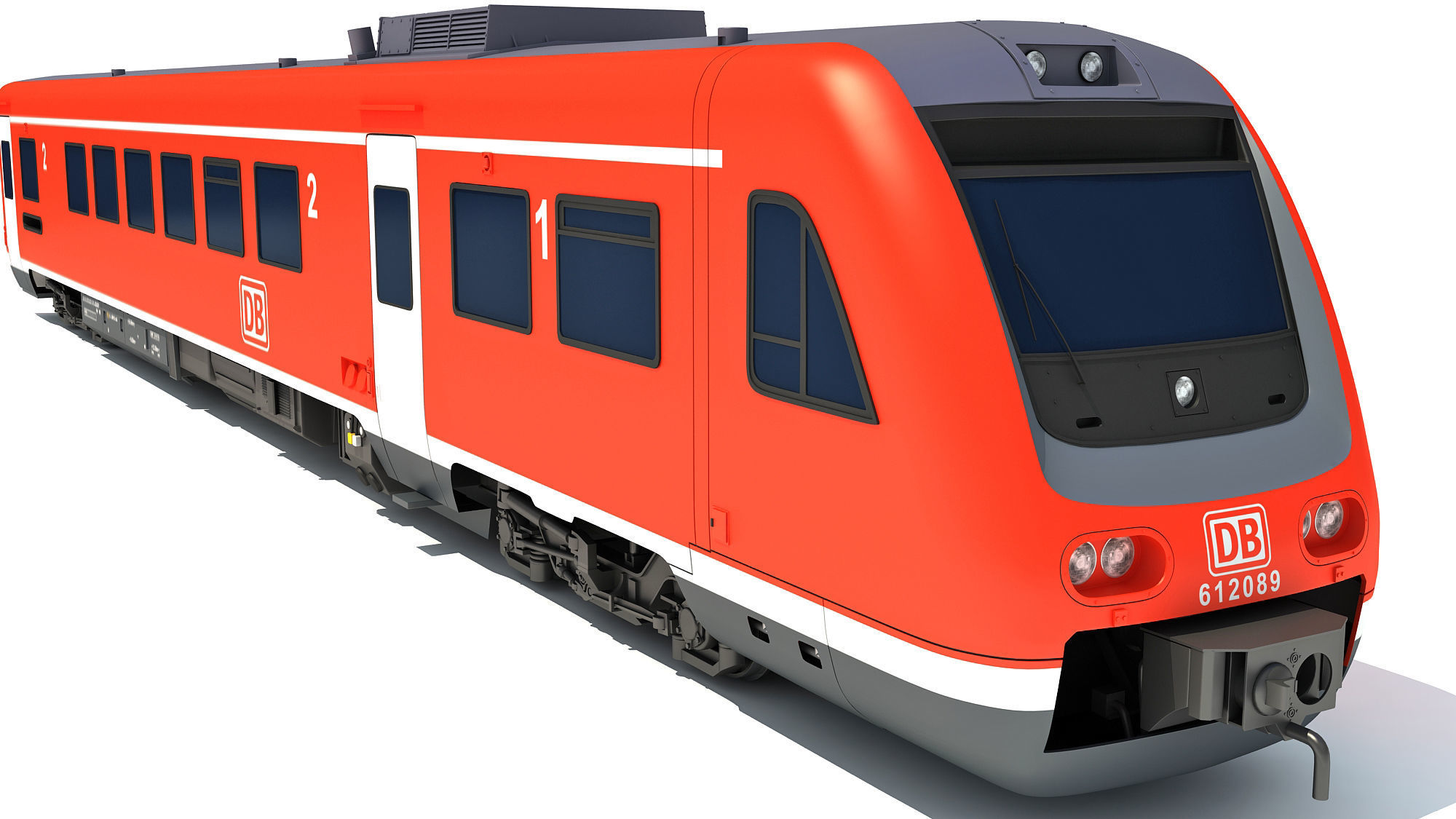 Deutsche Bahn Locomotive Train 3D model_9