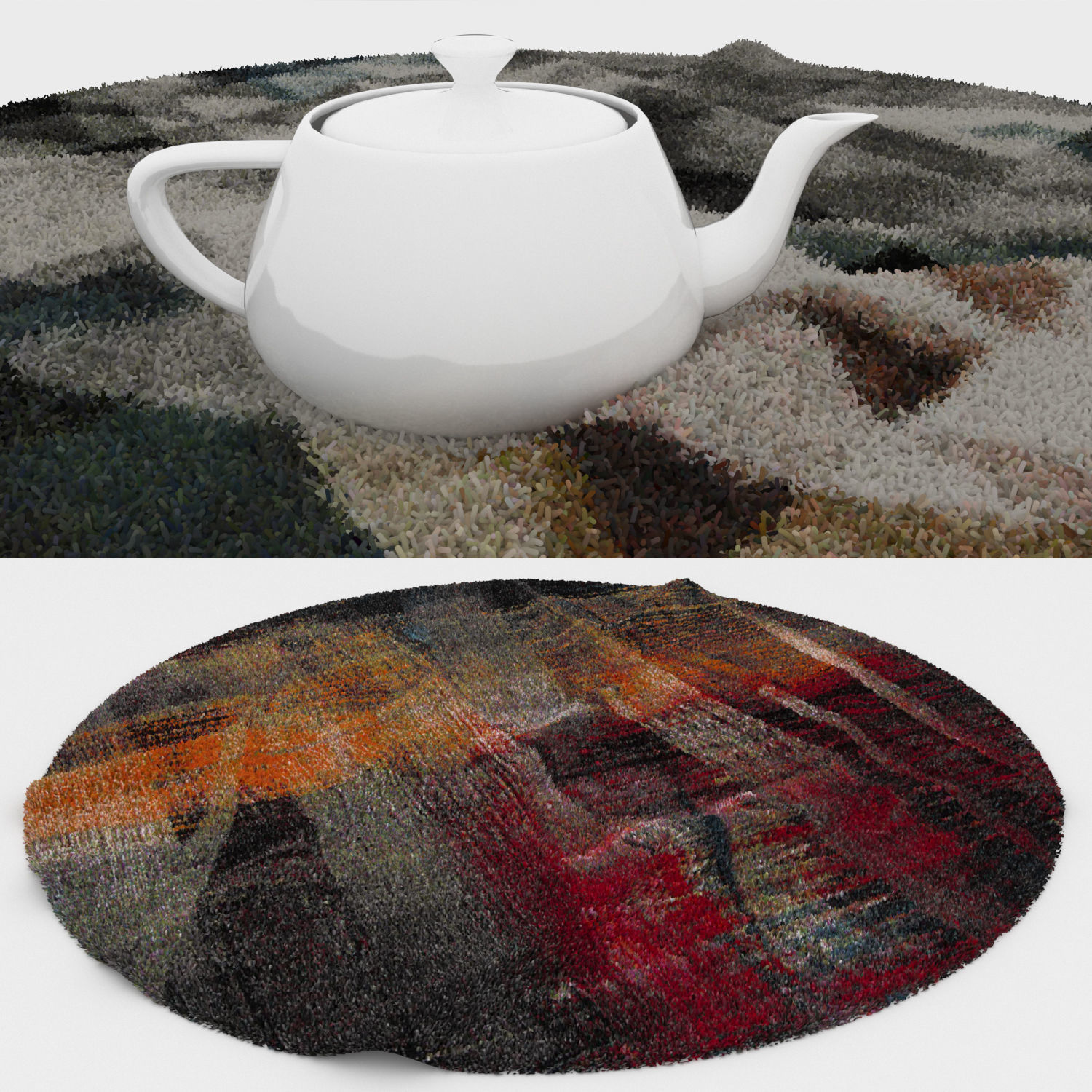 Round Rug Set 259 3D model_2