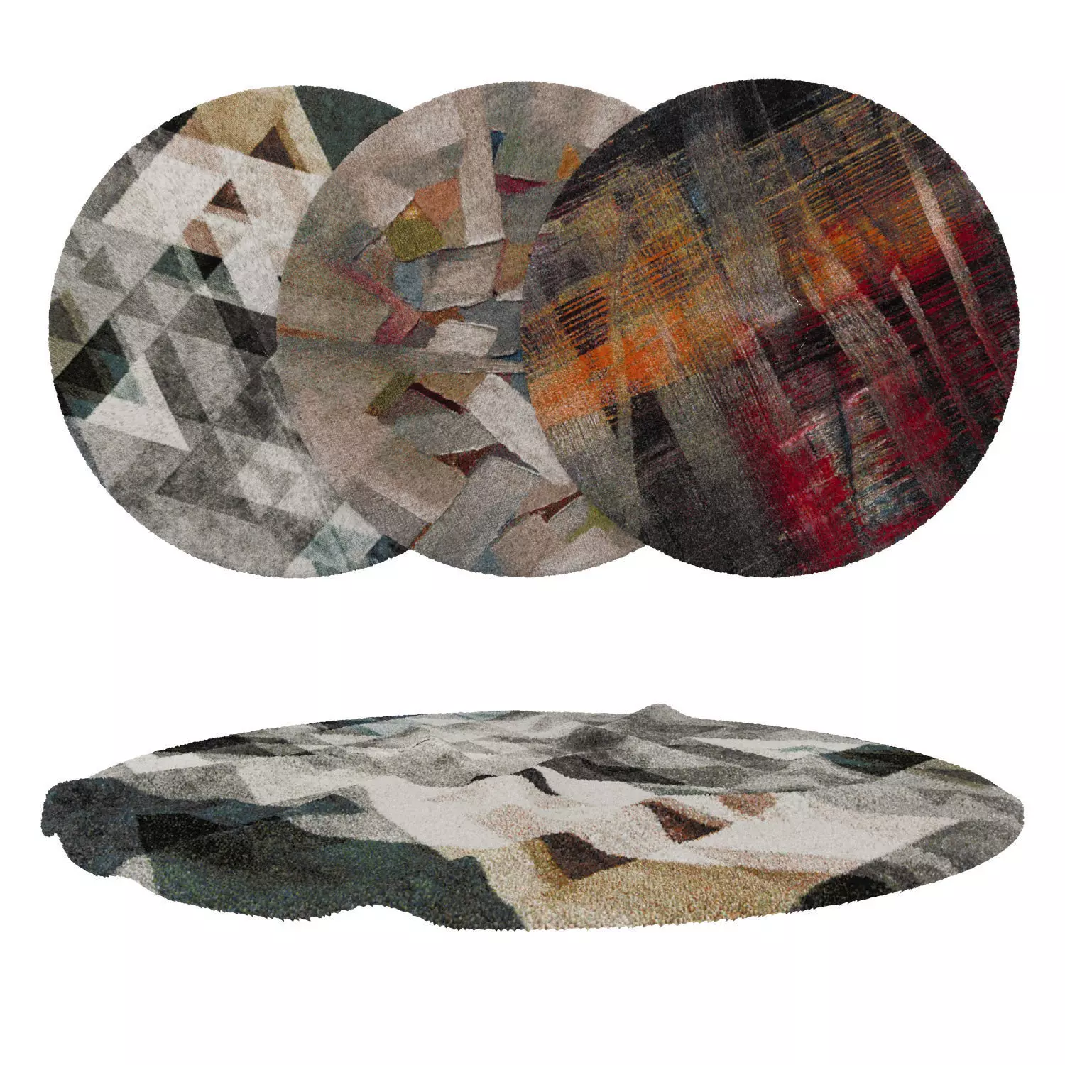 Round Rug Set 259 3D model_0