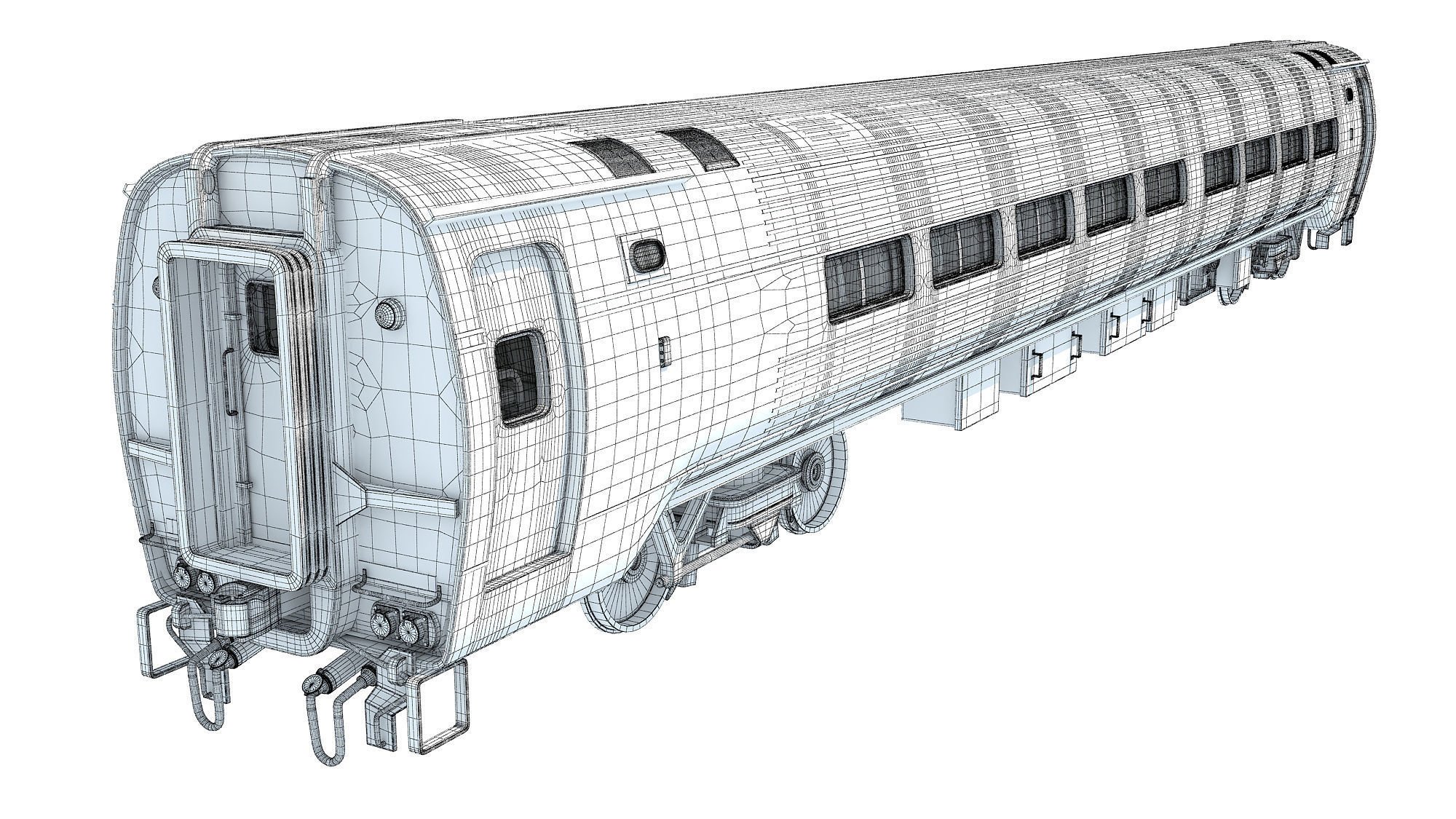 Passenger Train Car 3D model_12