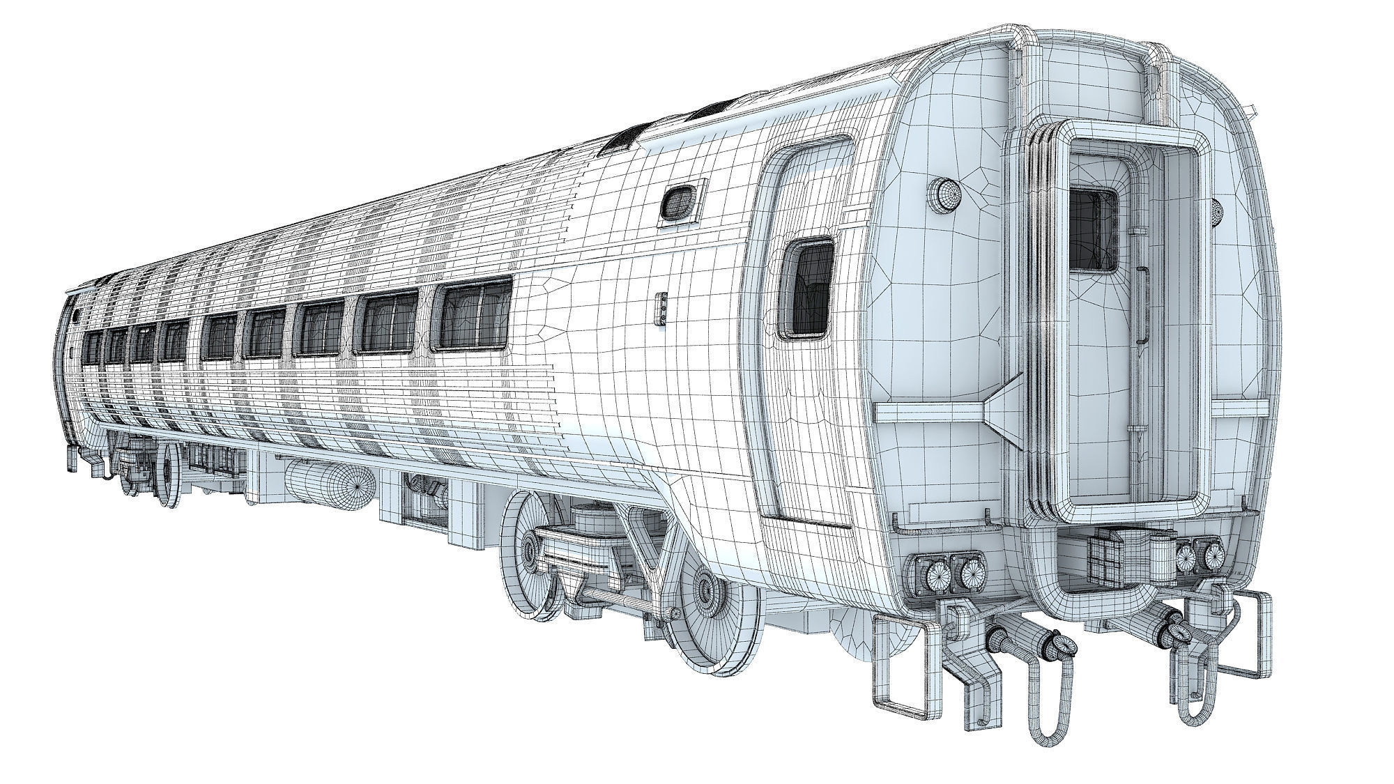 Passenger Train Car 3D model_13