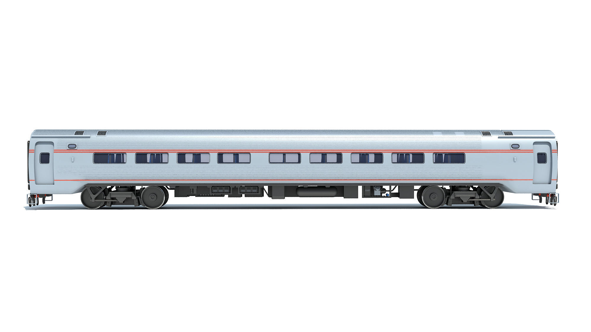 Passenger Train Car 3D model_1