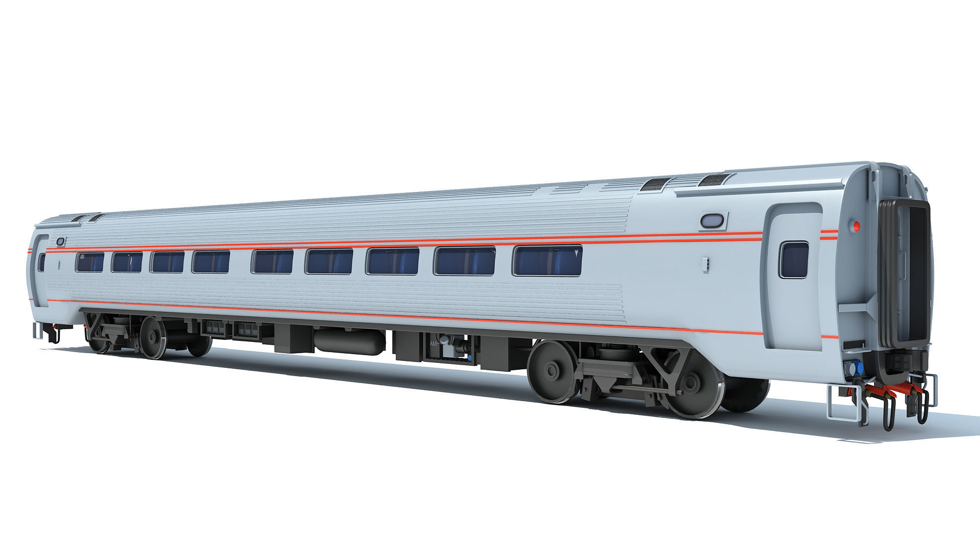 Passenger Train Car 3D model_2