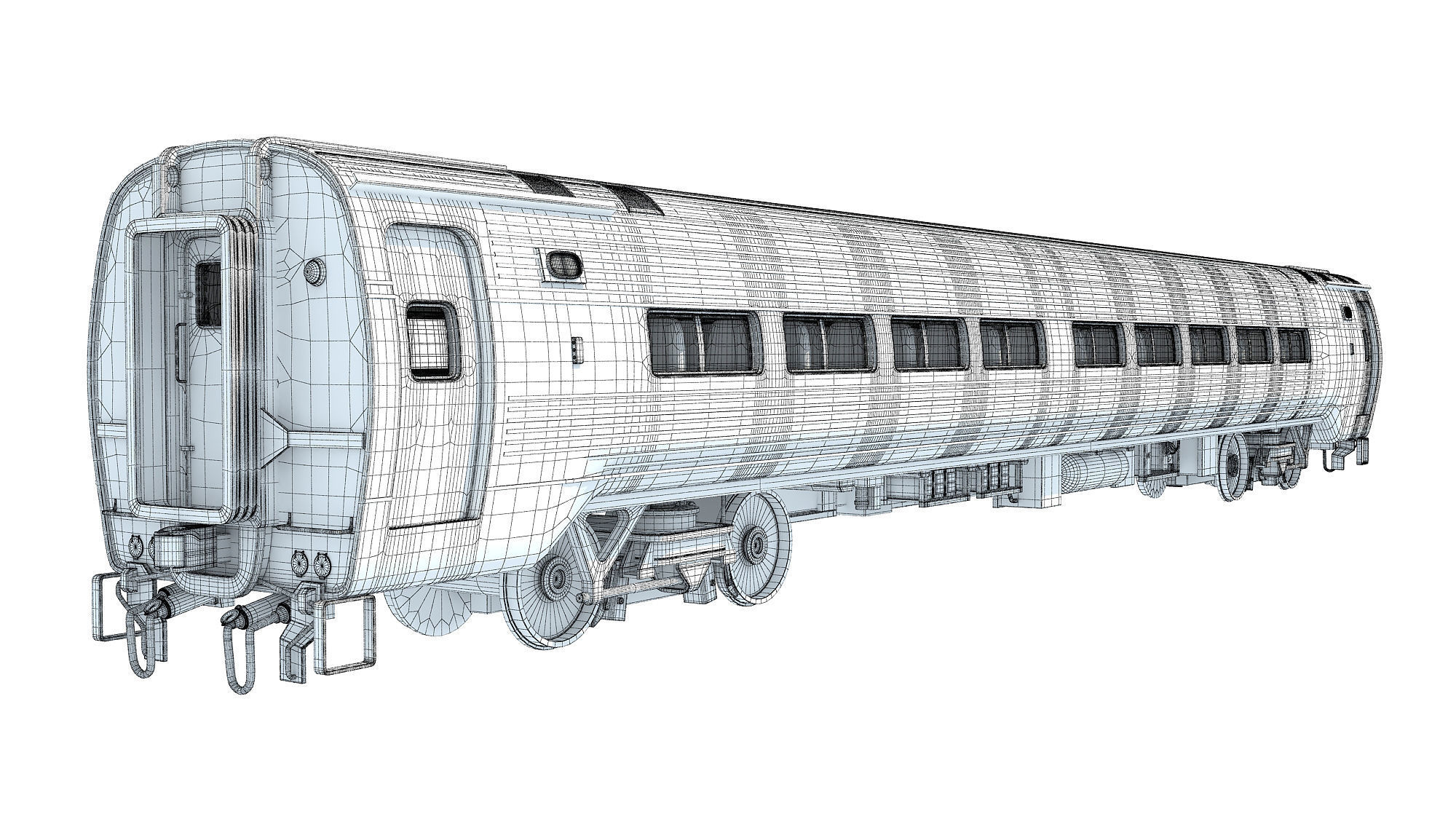 Passenger Train Car 3D model_14
