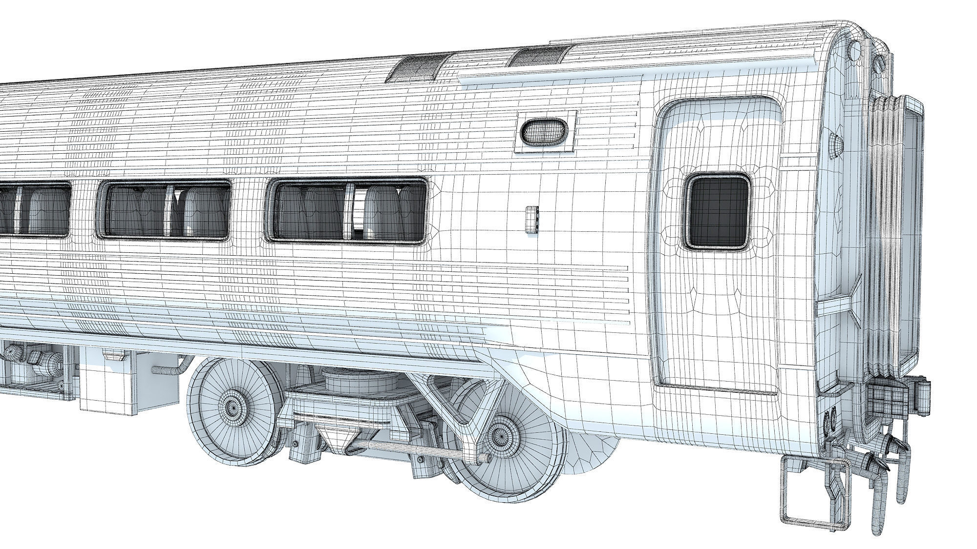 Passenger Train Car 3D model_15