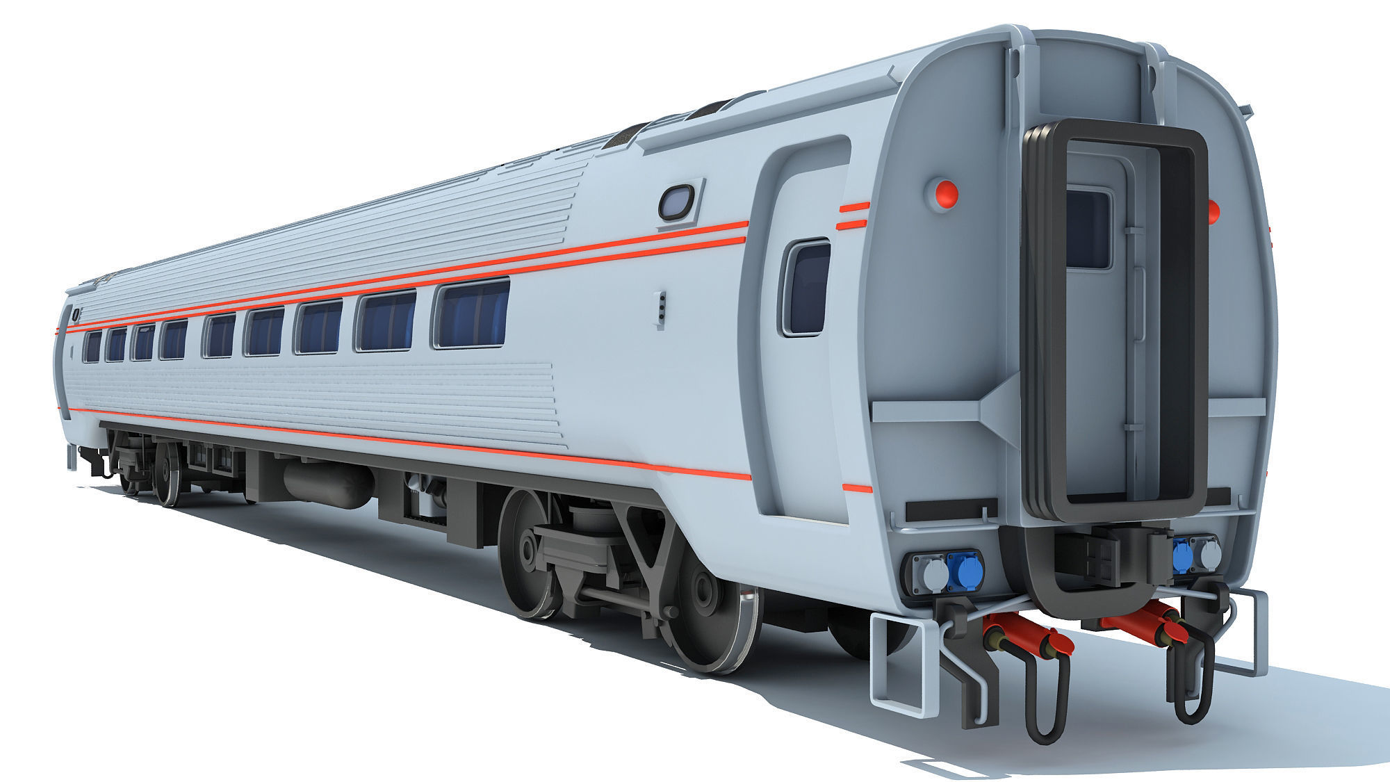 Passenger Train Car 3D model_4