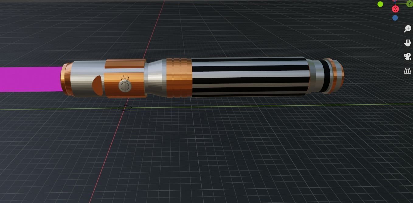 Mace Windu Lightsaber 3D print model_5