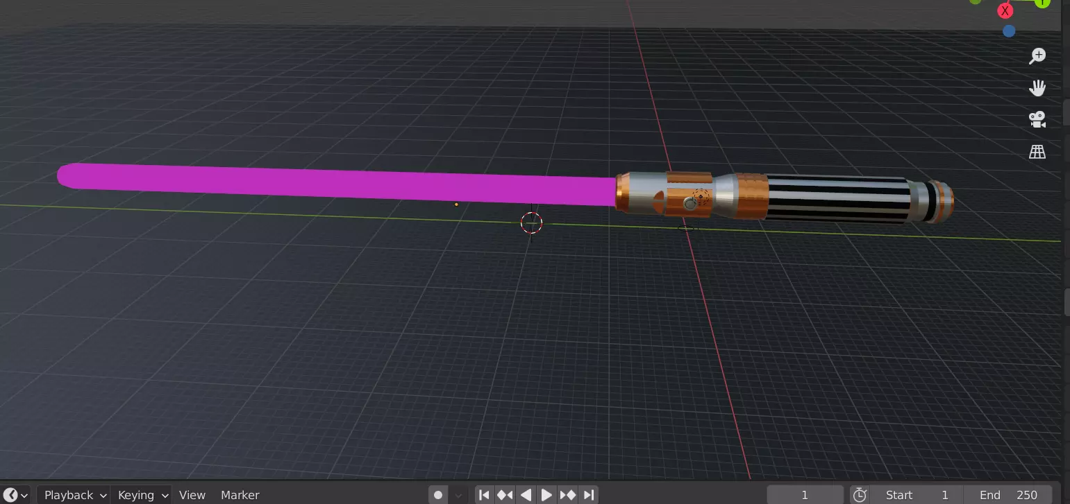 Mace Windu Lightsaber 3D print model_0