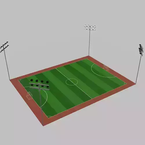 Five-a-side football field Low-poly 3D model