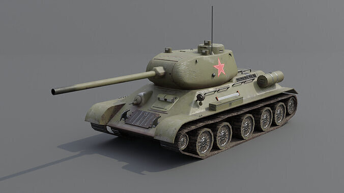 T34-85 Medium Tank  Low-poly 3D model