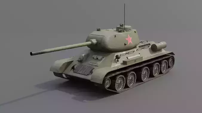 T34-85 Medium Tank  Low-poly 3D model
