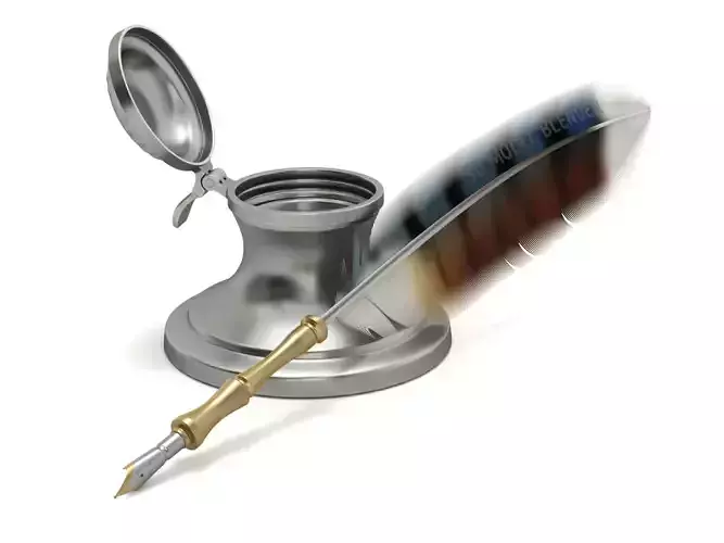 Quill Pen with Inkwell