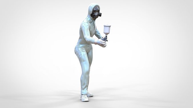 N1 Car Painter Painting with Paint Spray Gun 3D print model 4