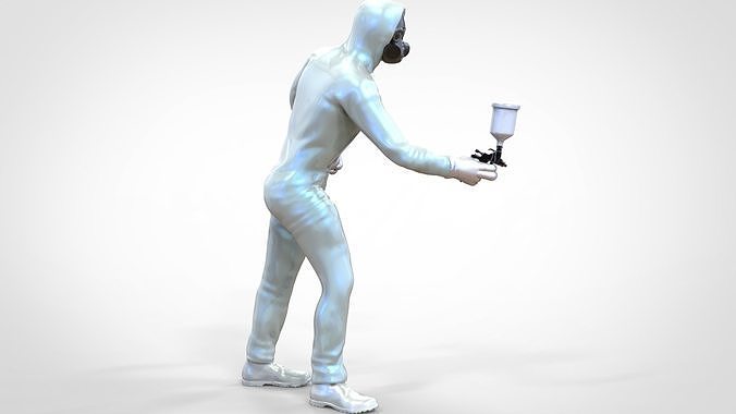 N1 Car Painter Painting with Paint Spray Gun 3D print model 6