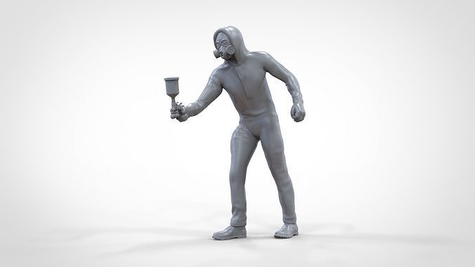 N1 Car Painter Painting with Paint Spray Gun 3D print model 2