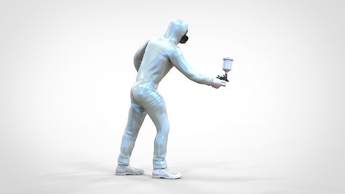 N1 Car Painter Painting with Paint Spray Gun 3D print model 7