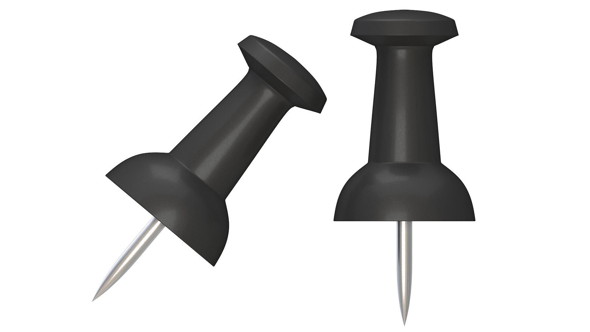 Assorted Push Pin black 3D model_3