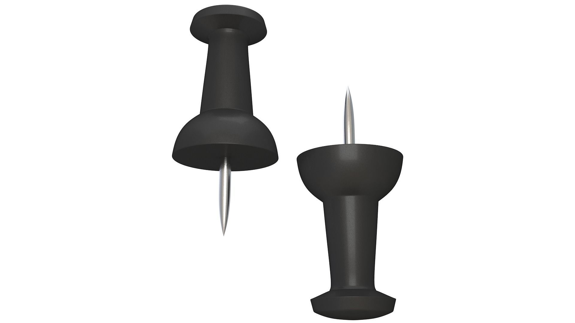 Assorted Push Pin black 3D model_1