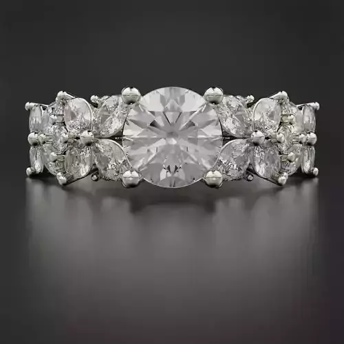 Round Engagement Ring 