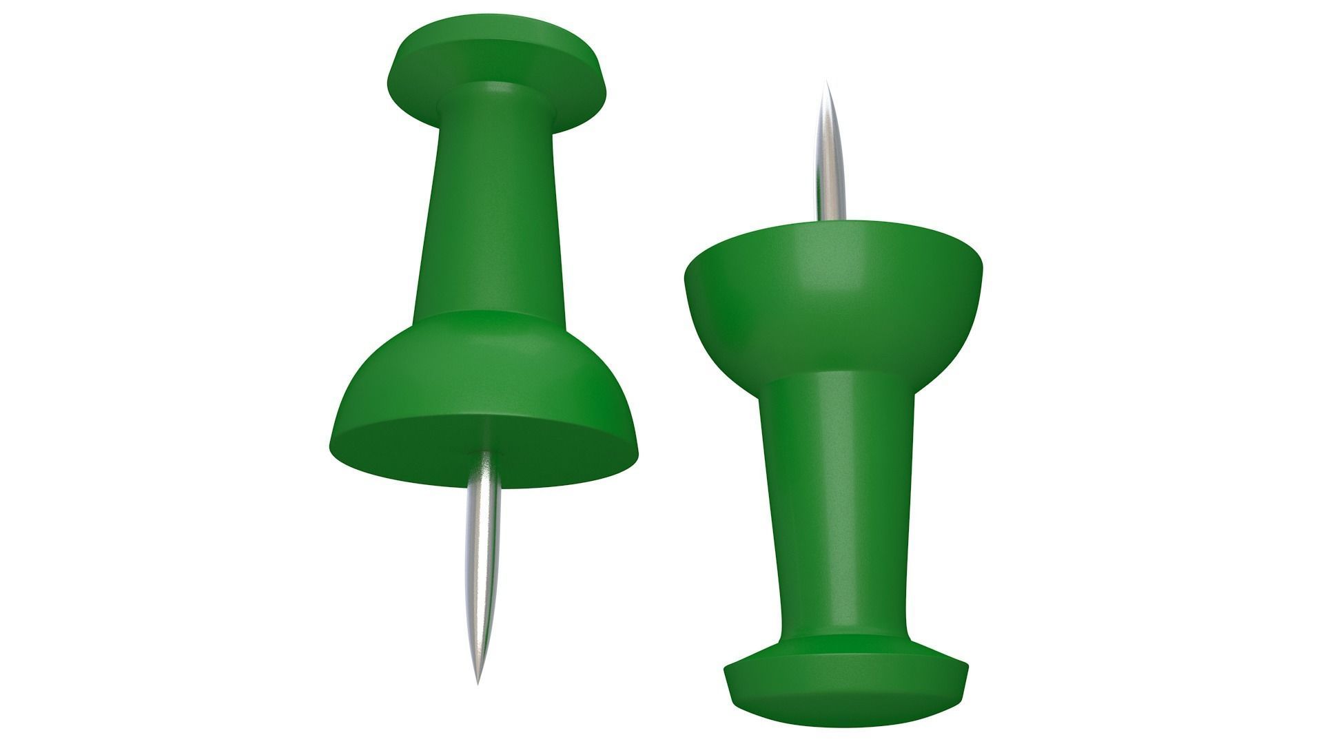Assorted Push Pin green 3D model_1
