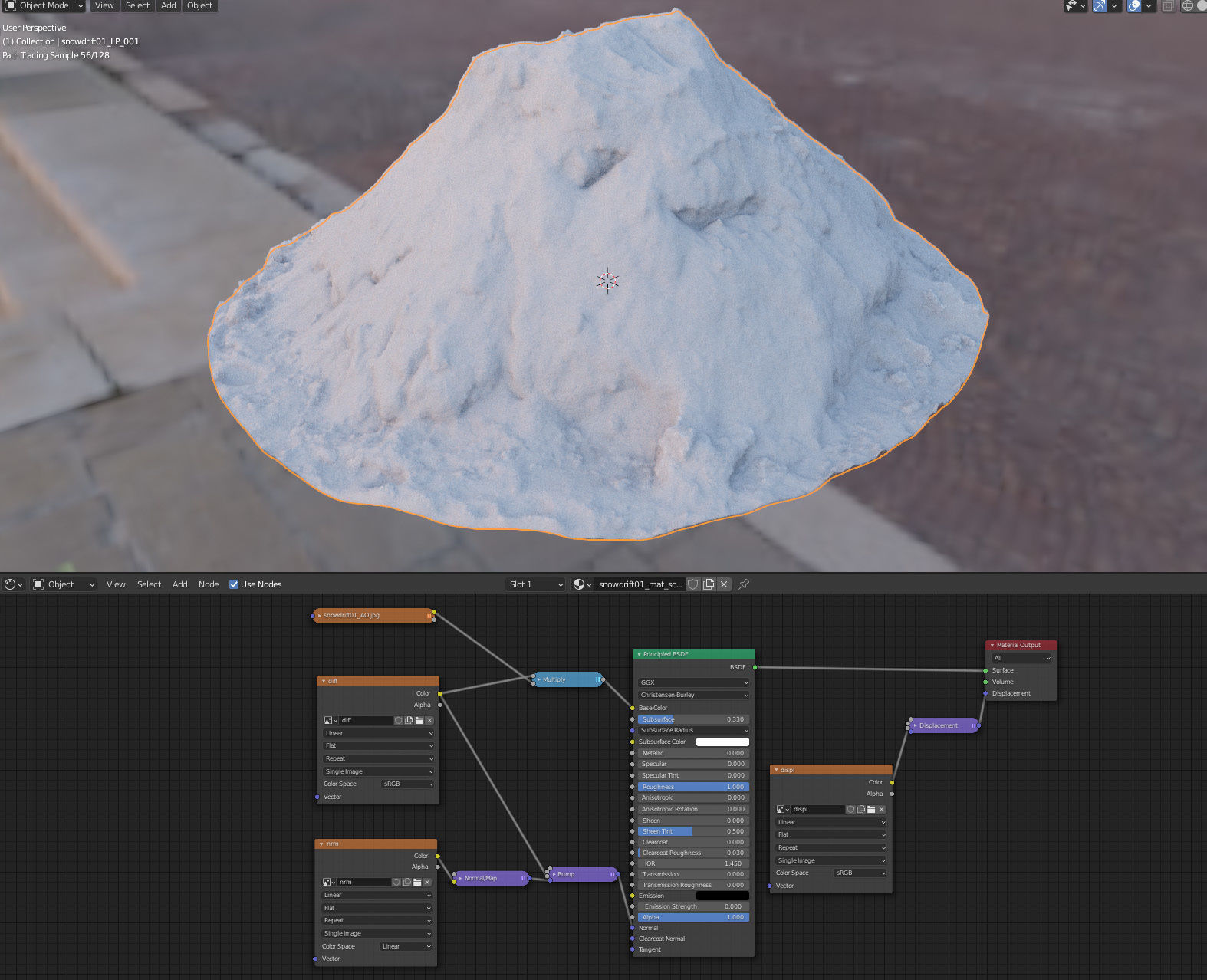 Snowdrift 170cm 3D model_20