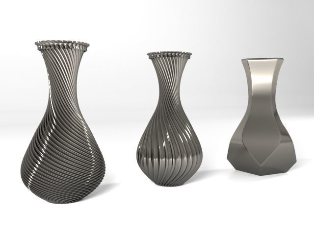 Vases three gold Free 3D model_3