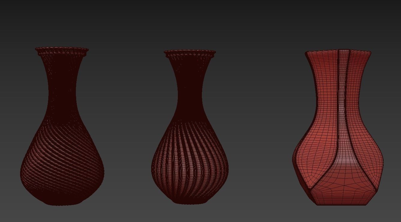 Vases three gold Free 3D model_4