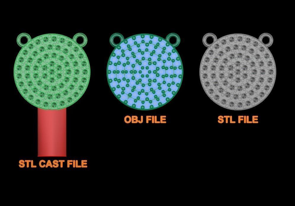 ROUND CLUSTER STUD PENDANT 1MM LARGE SIZE 3D print model_6