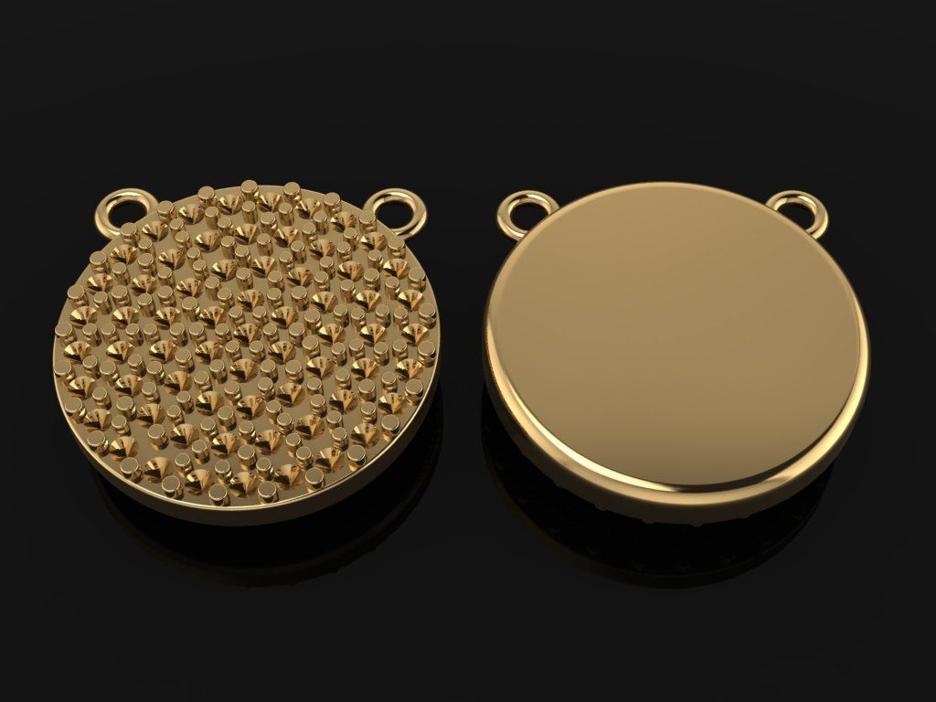 ROUND CLUSTER STUD PENDANT 1MM LARGE SIZE 3D print model_4