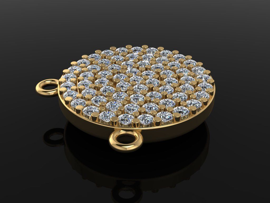 ROUND CLUSTER STUD PENDANT 1MM LARGE SIZE 3D print model_3