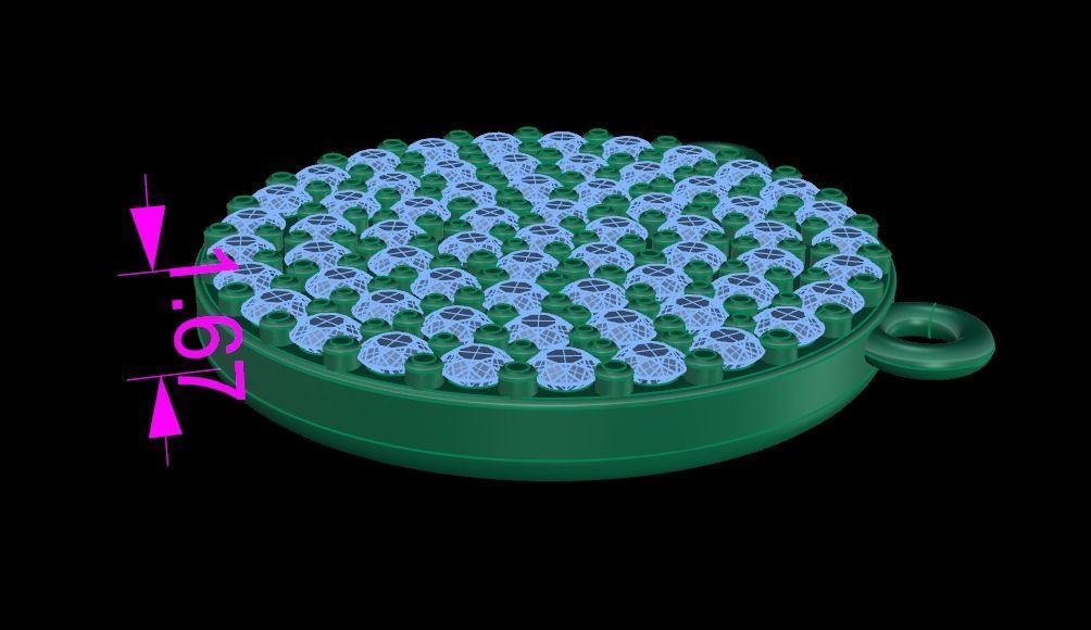 ROUND CLUSTER STUD PENDANT 1MM LARGE SIZE 3D print model_9