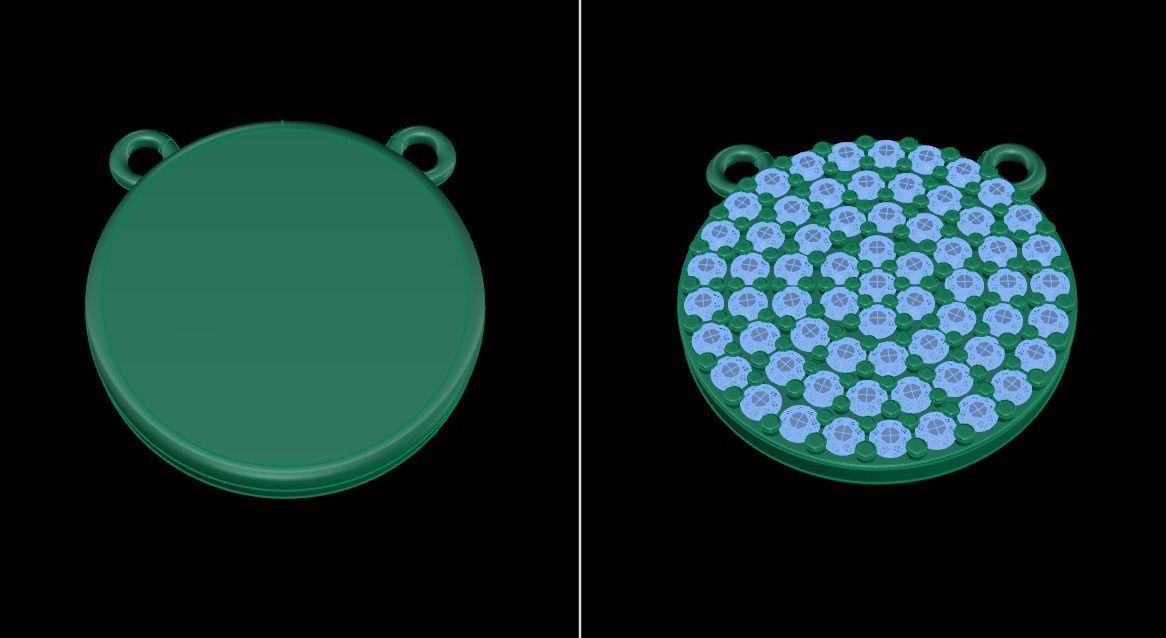ROUND CLUSTER STUD PENDANT 1MM LARGE SIZE 3D print model_11