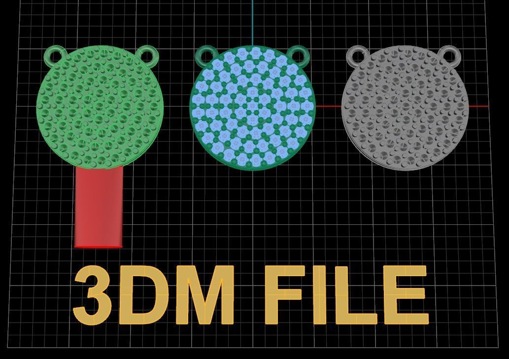 ROUND CLUSTER STUD PENDANT 1MM LARGE SIZE 3D print model_5